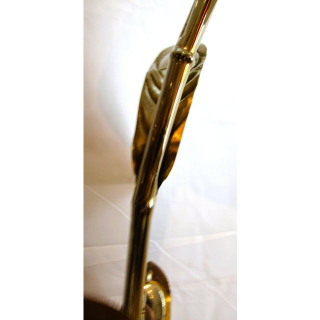 Rare Antonio Pavia Brass and Red Lacquered Wood Stork Floor Lamp Circa 1980s For Sale - Image 12 of 17