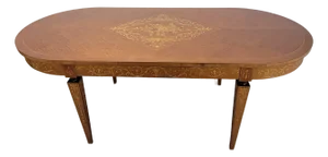 Italian Neoclassical Inlaid Marquetry Dining Table by Staccioli, Mid-20th Century