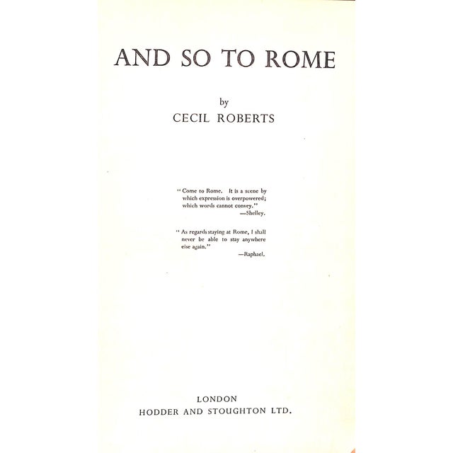 ROBERTS, Cecil [245] pp. Hodder and Stoughton Ltd. 1950 9" x 6" Jacket design by Felix Kelly w/ endpapers of St Peter's...