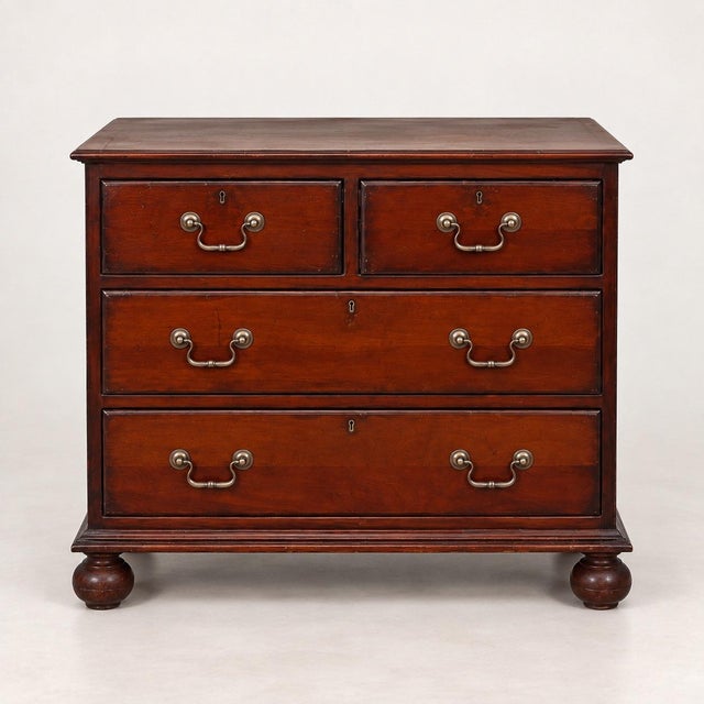 This is a pair of Drexel Heritage Georgian style mahogany bachelor’s chests. They are part of the Collection Mahogany line...