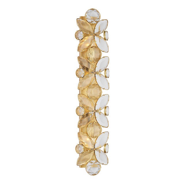 kate spade new york for Visual Comfort Signature Lloyd 33" Sconce in Soft Brass with Crystal For Sale