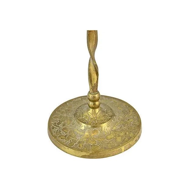 1900 - 1909 Antique 21" Brass Candle Holders - a Pair For Sale - Image 5 of 8