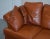 Set of Small Aged Tan Brown Leather Sofa & Matching Armchair For Sale - Image 4 of 18