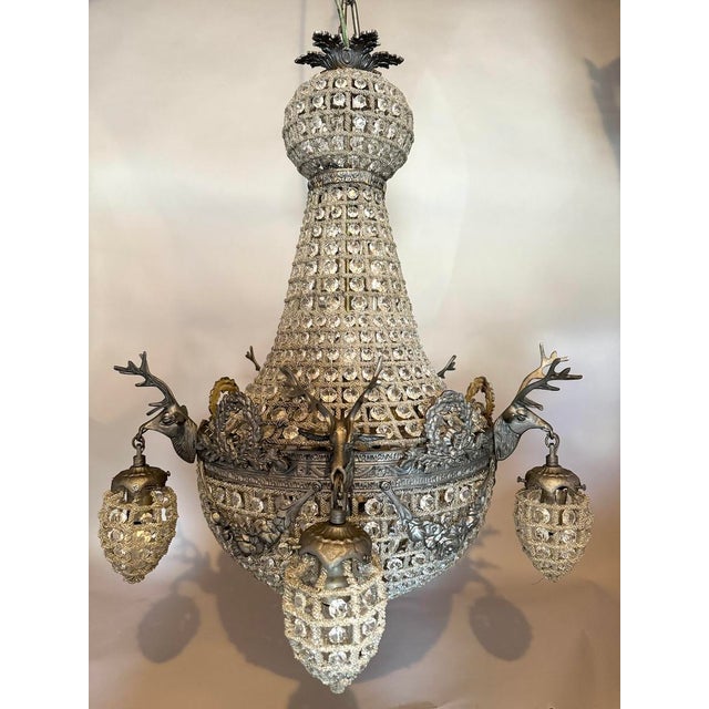 1980s French Louis XVI Bronze Charcoal Pair of Chandeliers – 2 PCS For Sale - Image 14 of 18