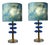 Lamps with Blue Murano Glass Drops, 1980s, Set of 2 For Sale