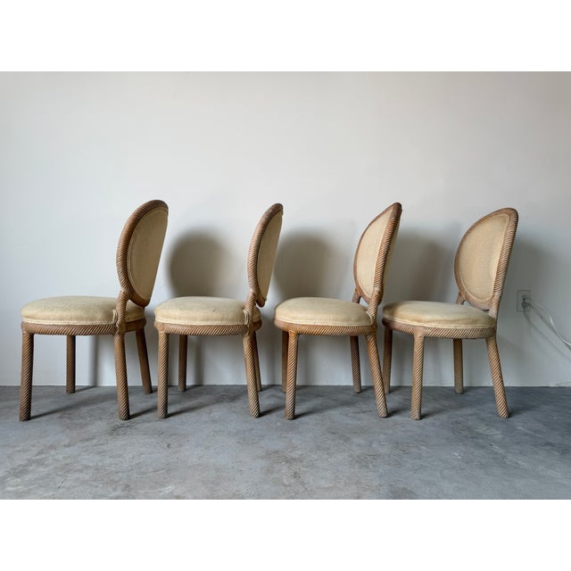 Wood Italian F.lli Boffi Hollywood Regency Style Faux Rope Twist Dining Chairs – Set of 6 For Sale - Image 7 of 18