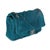Boho Chic Teal Suede Goatskin Diamond Fringe Medium Flap Bag For Sale - Image 3 of 8