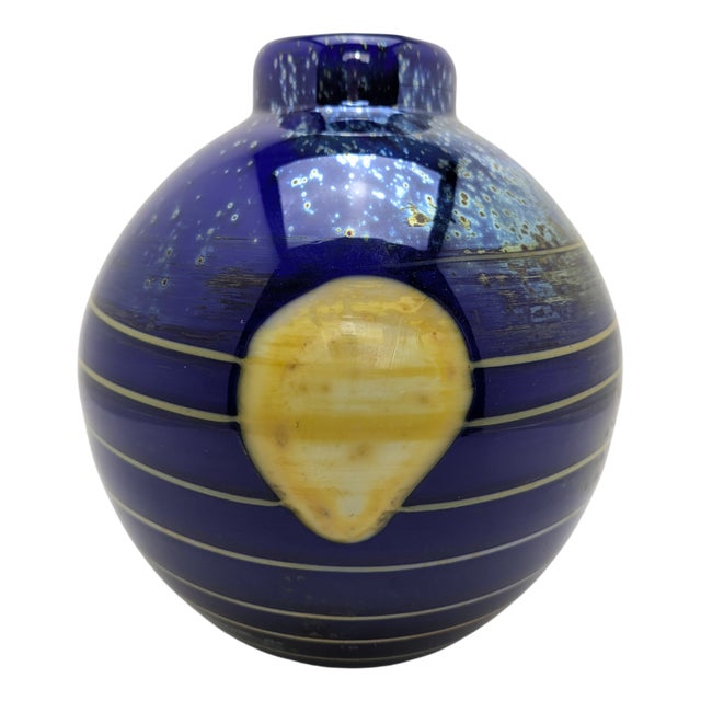 Large Vintage Studio Glass Vase by Jiri Suhajek for Cristallex, 1980 For Sale