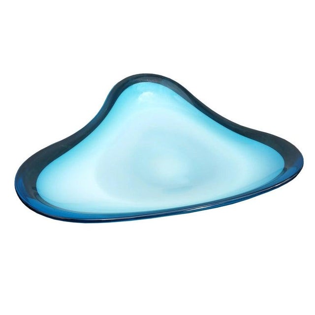 Glass Murano Sommerso Biomorphic Shaped Bowl Centerpiece For Sale - Image 7 of 7