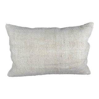 Turkish Hemp Pillow Cushion Natural Beige Pillow Cushion Cover 16" x 24" For Sale