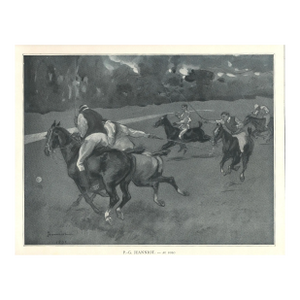 1893 Antique French Polo Lithograph
