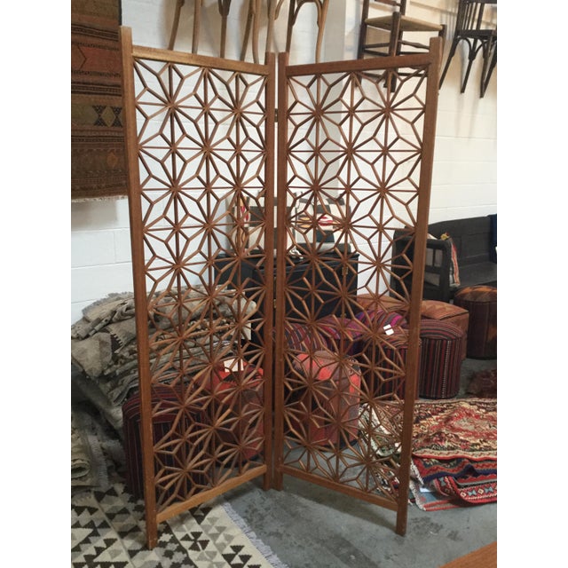 MidCentury Teak CutOut Room Divider / Screen Chairish