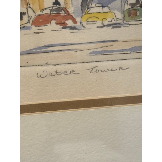 1970s 1970s “Water Tower” Signed by Marilyn Ferrell & Numbered Print, 1985 – Framed For Sale - Image 5 of 7