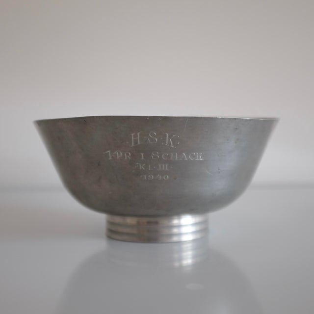 1940s 1940 Pewter and Brass Bowl by Mabos For Sale - Image 5 of 7