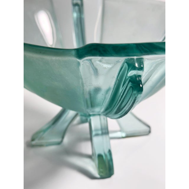 Art Deco Footed Glass Bowl from Stölzle, Austria, 1930s For Sale - Image 3 of 7