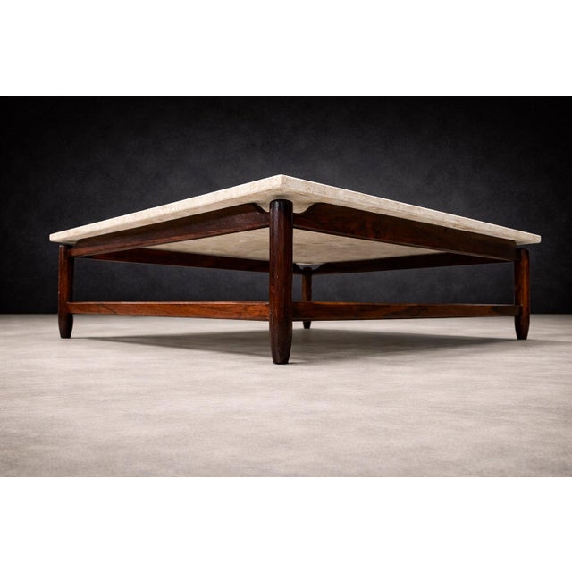 Coffee Table in Solid Rosewood & Marble by Jorge Jabour for Móveis Cantu, Brazilian Modern, 1960s – Lot 645 For Sale In New York - Image 6 of 14