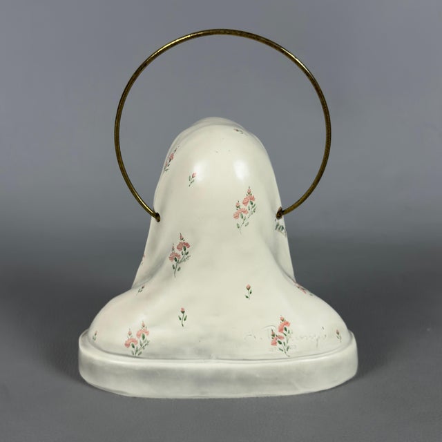 Vintage 20th Century Madonna Virgin Prayer Bust in Glazed Ceramic from Pannunzio For Sale - Image 4 of 11