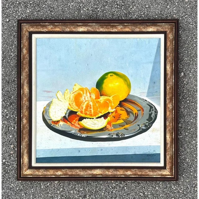 Realism Vintage Original Still Life Oil on Canvas For Sale - Image 3 of 4
