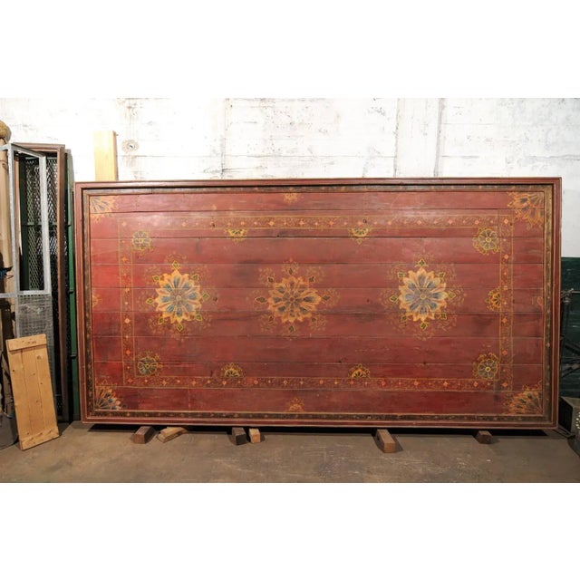 Indian 19th Century Painted Wood South Indian Decorative Ceiling Panel For Sale - Image 3 of 10