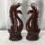Mid-Century Art Deco Boho Chic Swans in Brown Glaze Ceramic With White Tips - A Pair For Sale - Image 4 of 9