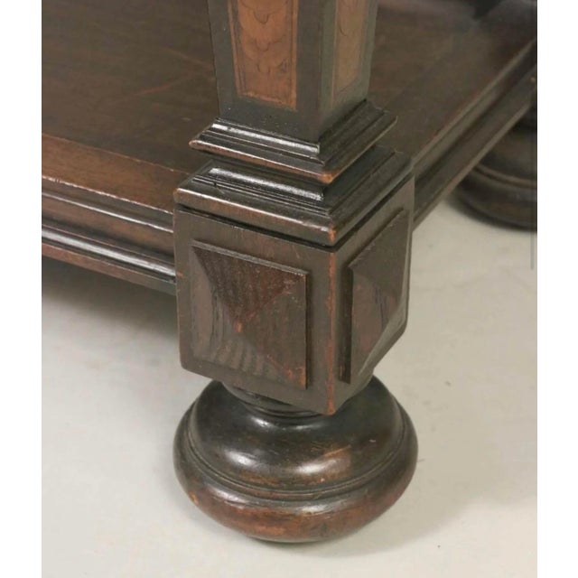 19th Century Italian Renaissance Revival Walnut, Intarsia & Marble Cabinet For Sale - Image 12 of 12