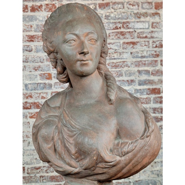 19th Century French Terracotta Bust of Madame Du Barry For Sale - Image 4 of 10