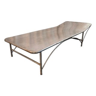 Early 20th Century Industrial Brushed Steel Infirmary Bed Chaise Longue For Sale