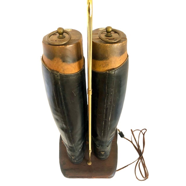 English Mid 20th Century Equestrian Chic in a Lamp With Boots by Henry Maxwell of London For Sale - Image 3 of 12