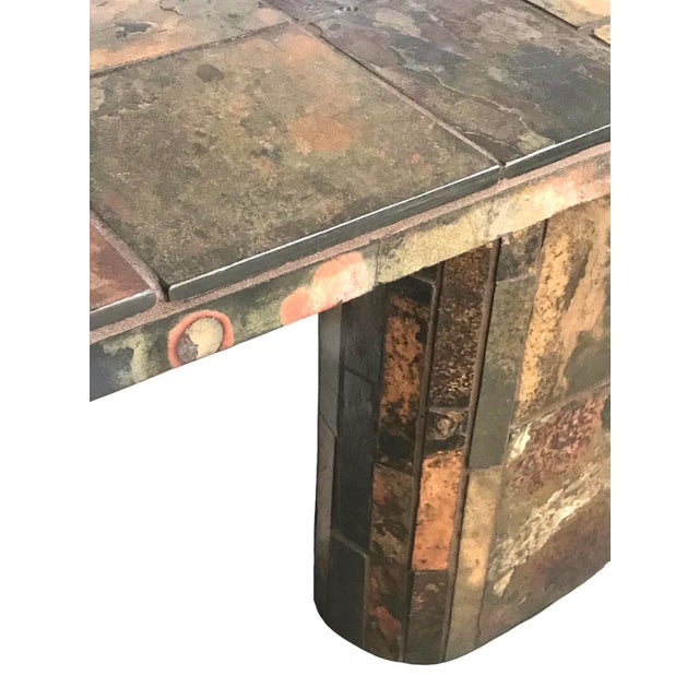 1980s Vintage Paul Kingma Style, Volcanic Tiled Console For Sale In San Francisco - Image 6 of 12