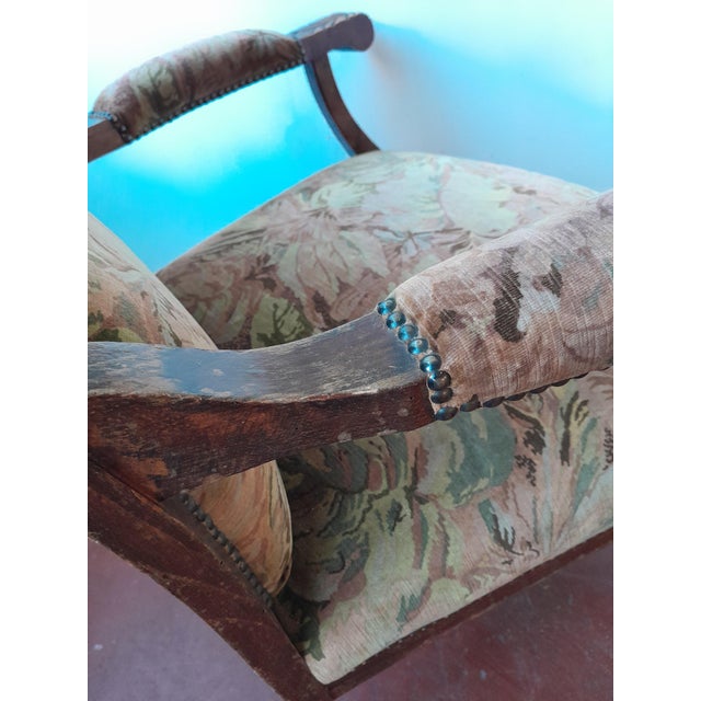 Antique Louis XV Style Voltaire Armchair with Gobelin Upholstery, 1850s For Sale - Image 8 of 13