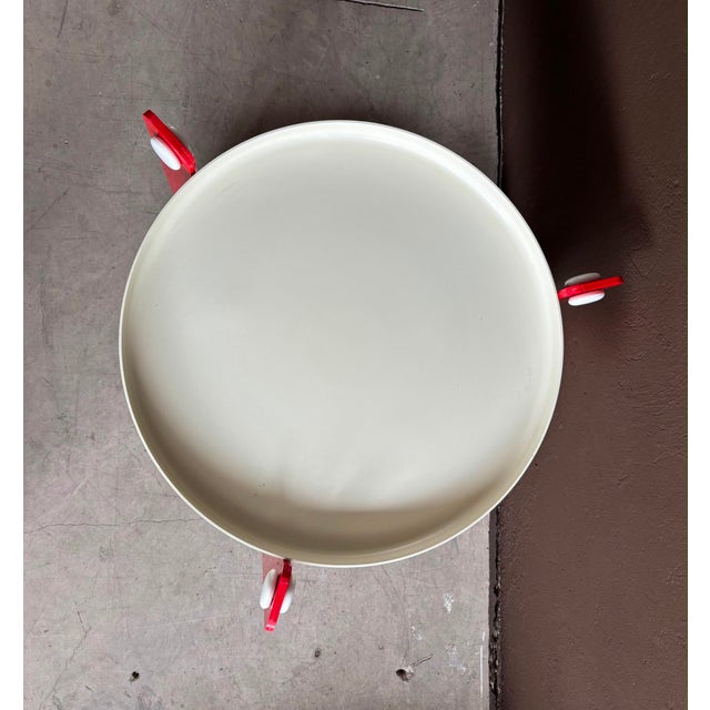Serving Trolley in Red and White by Luigi Massoni for Guzzini, 1970s For Sale - Image 3 of 5