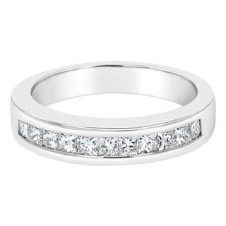 Princess Cut Diamond Wedding Band .60cttw 14k White Gold, Size 6.25 For Sale