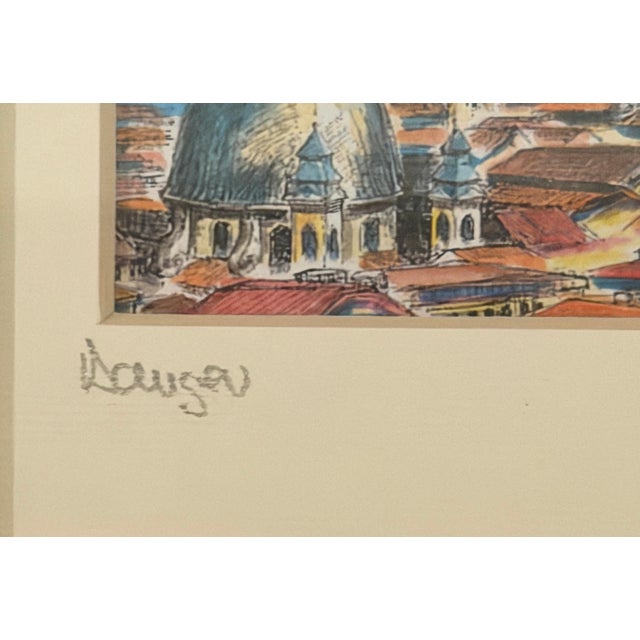 2000 - 2009 Vienna Cityscape With St. Stephen’s Cathedral, 2002, Watercolor and Ink on Paper For Sale - Image 5 of 7