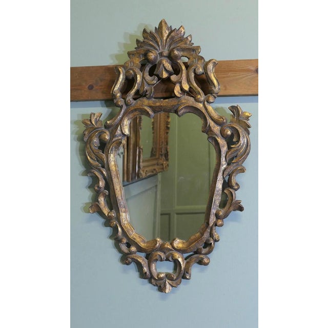 Baroque Small Baroque Style Gilt Wall Mirror, 1890s For Sale - Image 3 of 9