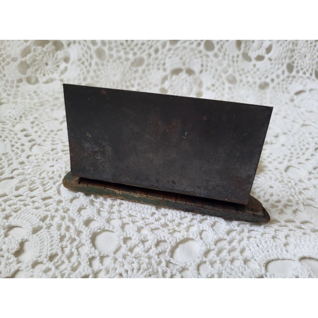 Early 1900s Hand Painted Wooden and Metal Ship Bookend For Sale - Image 4 of 9