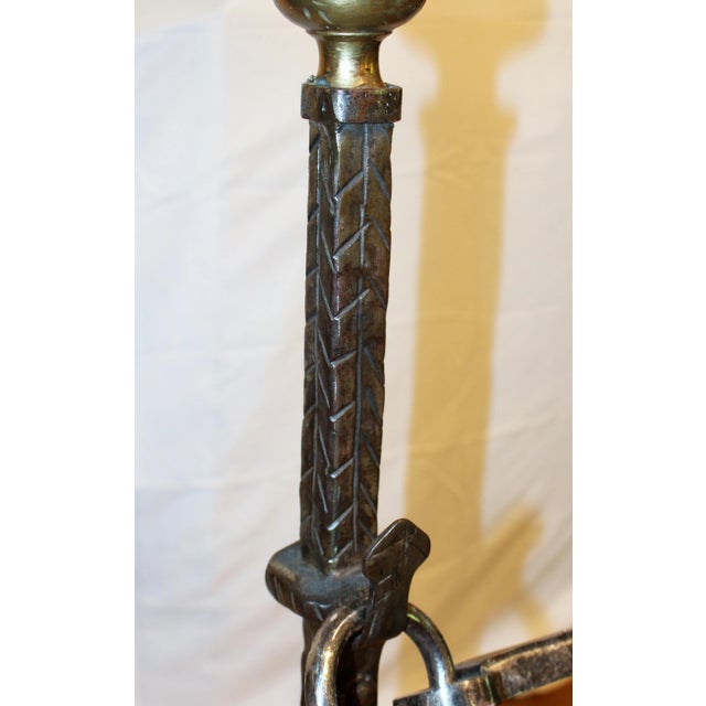 Late 19th Century Late 19th Century English Brass & Iron Andirons - a Pair For Sale - Image 5 of 7
