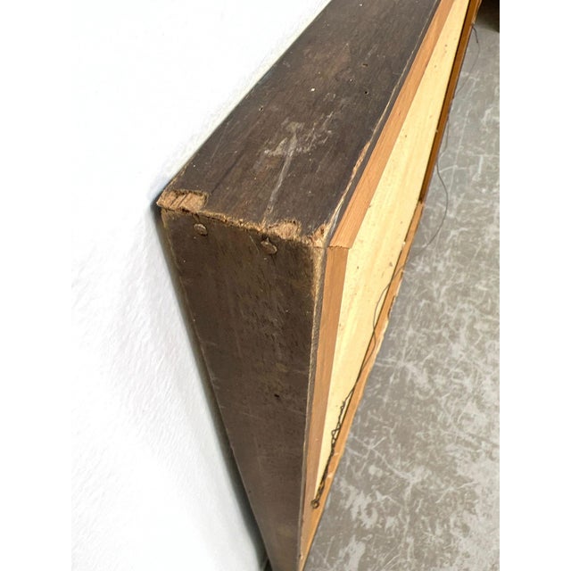 Vintage MCM Large 47" Blue Abstract Modern Painting Signed Harris For Sale - Image 10 of 12