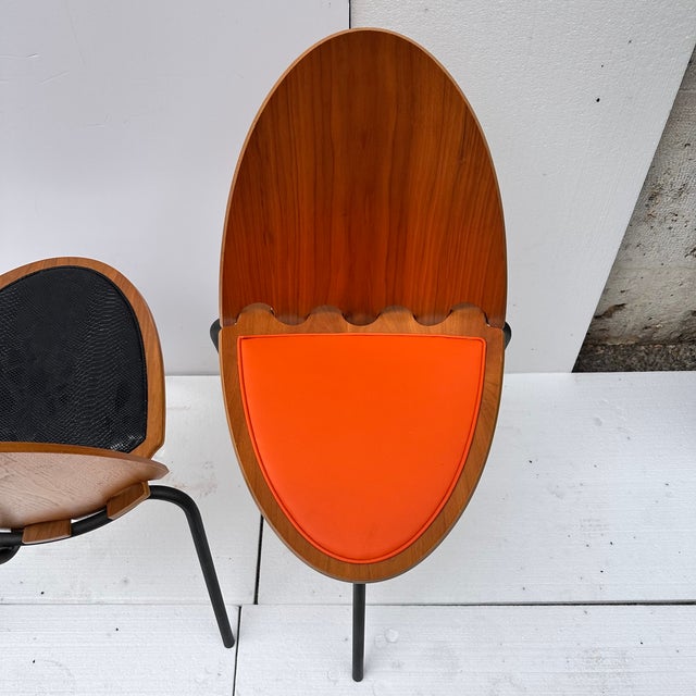 A6 Chairs in Wood and Leather by Joseph-André Motte for Steiner, France, 2000s, Set of 6 For Sale - Image 6 of 18