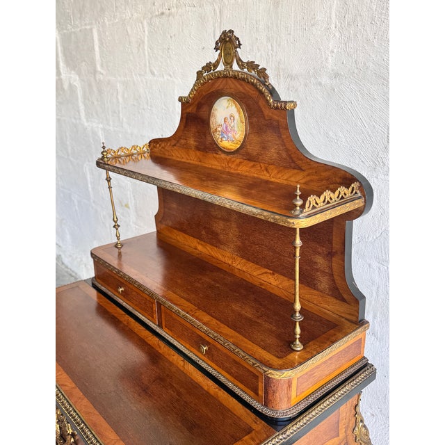 French Louis XV Style Bonheur Du Jour Lady Desk For Sale - Image 10 of 12