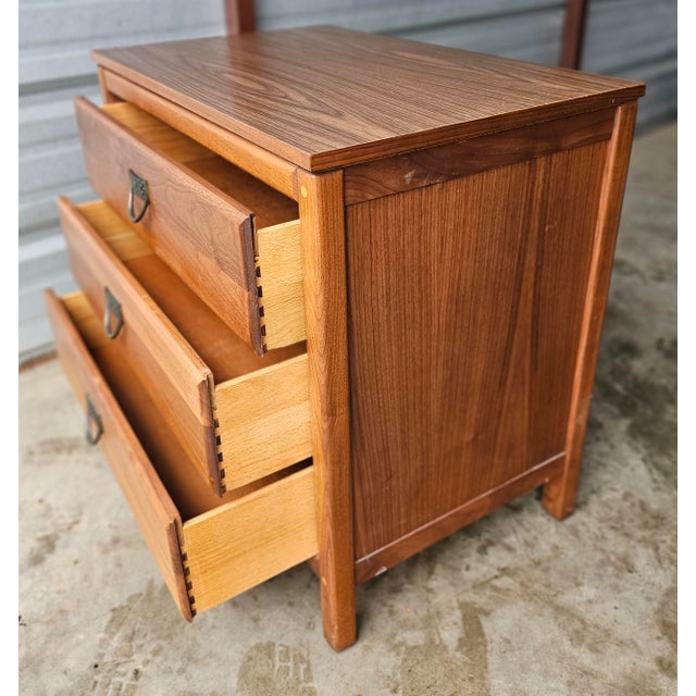 Mid-Century Modern Sloane Mayer, Washington DC Mid-Century Walnut Three Drawer Cabinet / Side Chest For Sale - Image 3 of 10