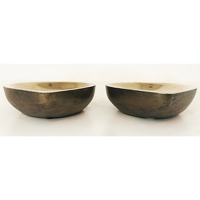 Steven Haulenbeek Ice Cast Bronze Teardrop Bowls, Heavy, Substantial Pair Offered for sale is a pair of bras teardrop...