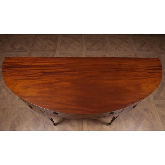1980s Custom Built Mahogany Demi Lune Sideboard For Sale - Image 9 of 11