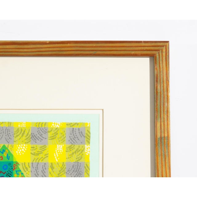 Paint 1986 “Plaid Tree” Gouache Painting by William Itter For Sale - Image 7 of 8