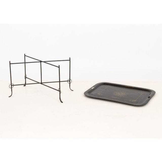 Vintage Tole Painted Tray Table For Sale - Image 10 of 10