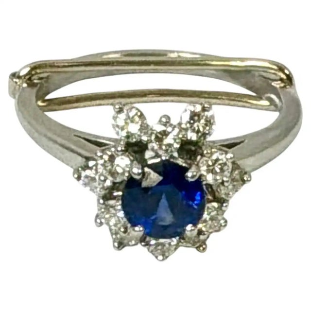 1972 Tiffany & Co Platinum Sapphire and Diamond Cluster Ring For Sale In Tampa - Image 6 of 14
