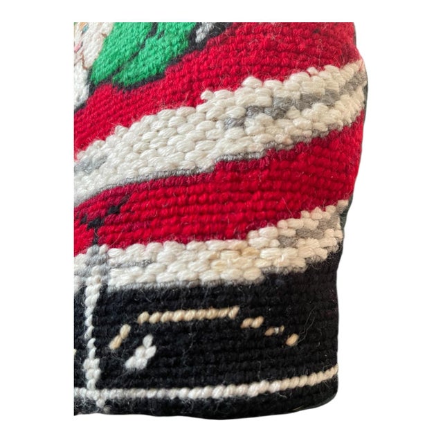 Textile 2 Vintage Figural Santa Claus Christmas Needlepoint Stand Up Pillows Doorstop For Sale - Image 7 of 7
