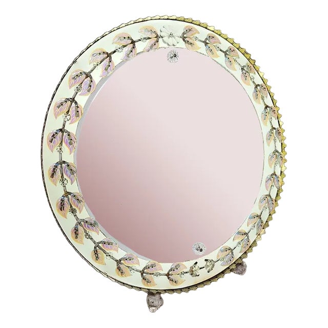 Vintage Decorated Illuminated Mirror, 1960s For Sale