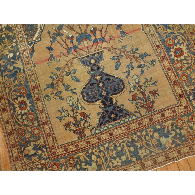 Mid 19th Century 19th Century Hadji Jali Li Prayer Niche Rug - 4'2" x 6'2" For Sale - Image 5 of 10