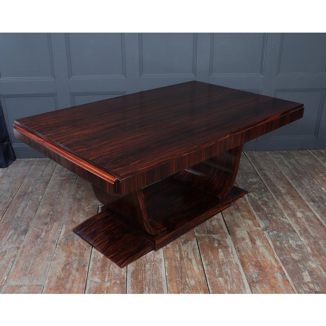 Wood Art Deco French Dining Table in Macassar Ebony, 1925 For Sale - Image 7 of 18