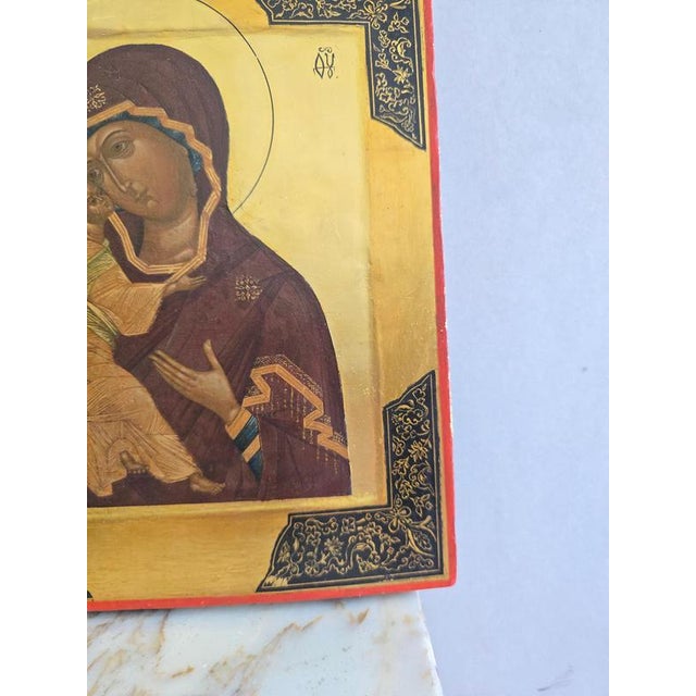 Russian Icon of the Virgin and Child, 19th Century, Painting For Sale - Image 7 of 9